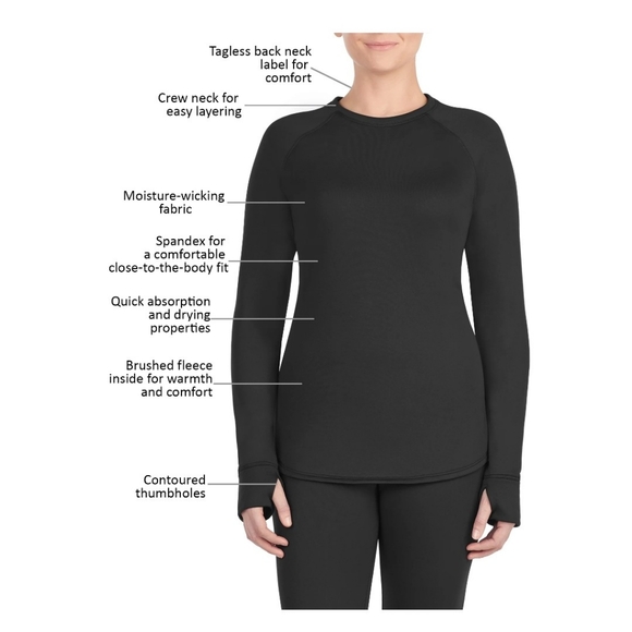 ClimateRight by Cuddl Duds Thermal Guard LONG Sleeve Crew. NWT. - Picture 2 of 6